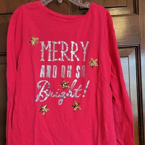 Merry and Oh So Bright Holiday T-Shirt (L/10-12)